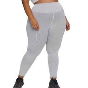 NWT Good American Seamless Core Power Leggings Ribbed White Size 2XL/3XL